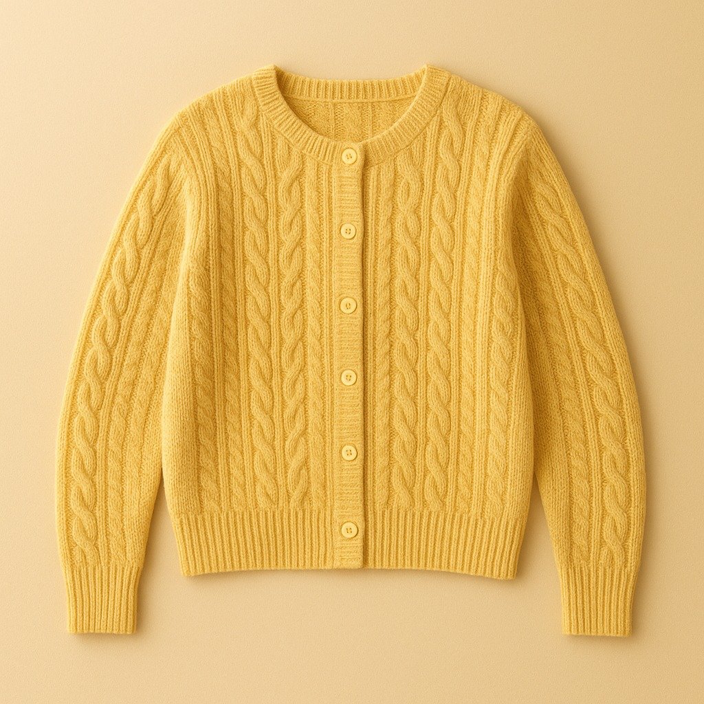 Butter Cable Cardigan — standalone complete unbranded garment