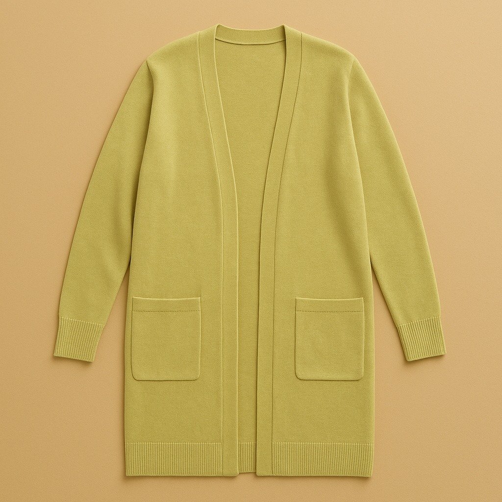 Citron Longline Cardigan — standalone complete unbranded garment