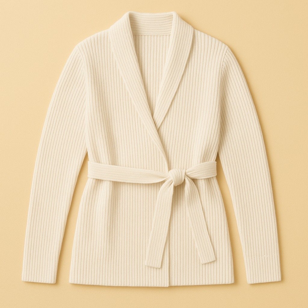 Chalk Rib Cardigan — standalone complete unbranded garment