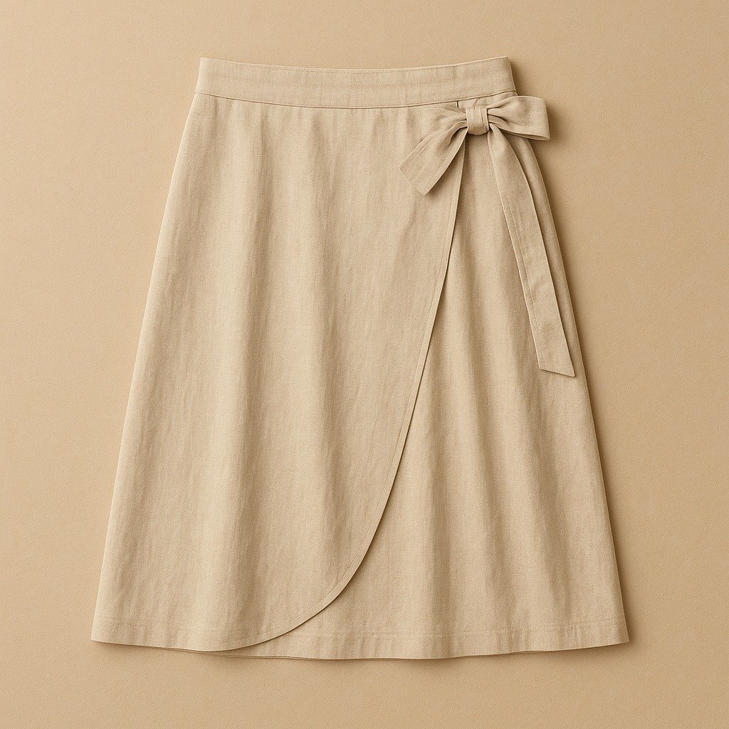 Oat Wrap Midi Skirt — standalone complete unbranded garment
